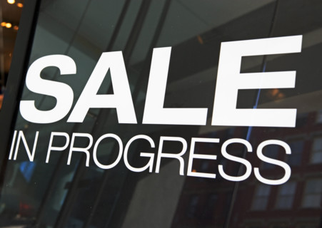 Close up of Sale in Progress sign. Date : 2007