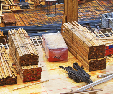 High angle view of construction site. Date : 2007