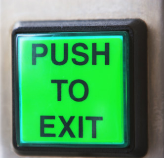 Close up of Push to Exit button. Date : 2007