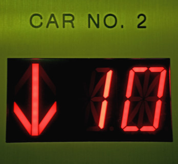 Close up of elevator floor display. Date : 2007