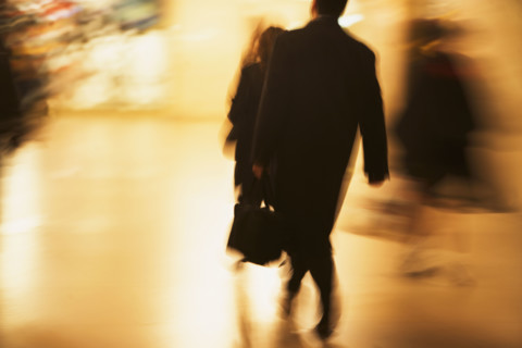 Blurred motion shot of people, Grand Central Station, New York City. Date : 2007