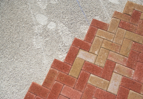 Edge of new brick patio. Date : 2007