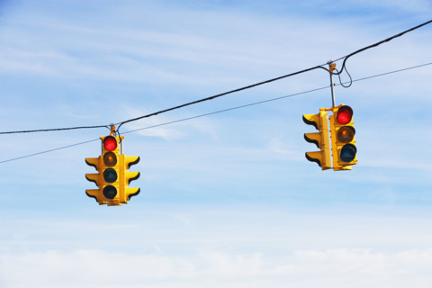 Close up of traffic lights. Date : 2007