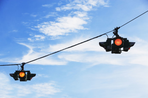 Close up of traffic light. Date : 2007