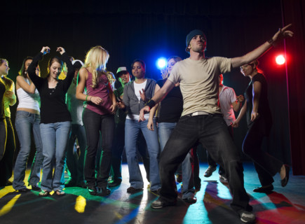 Young people at dance club. Date : 2007