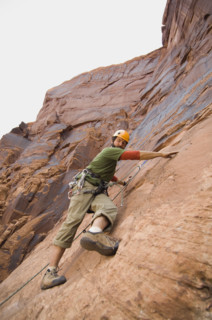Man rock climbing. Date : 2007