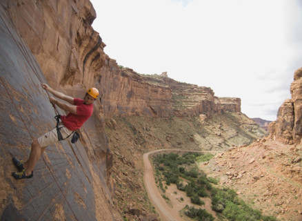 Man rock climbing. Date : 2007