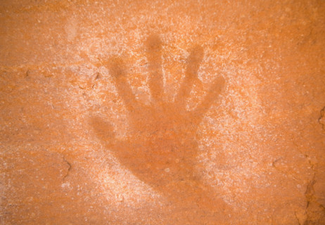 Child’s handprint on wall. Date : 2007