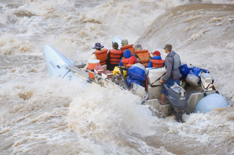 People white water rafting, Colorado River, Moab, Utah, United States. Date : 2007