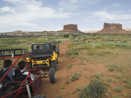 Off-road vehicles driving in desert. Date : 2007
