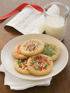 Cookies and milk for Santa Claus.