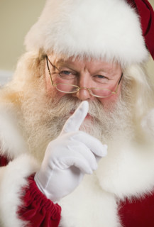 Santa Claus shushing.