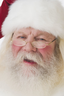 Close up of Santa Claus.