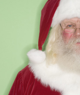 Close up of Santa Claus.