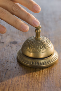Man ringing service bell.