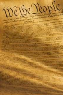 Close up of the United States Constitution.