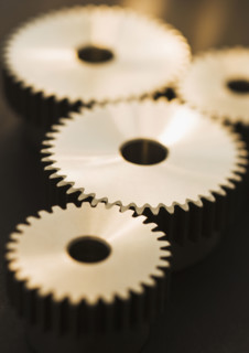 Close up of cog wheels.
