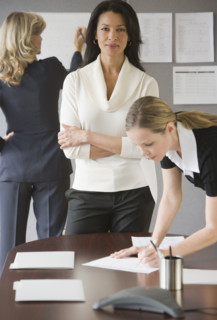 Multi-ethnic businesswomen in office.