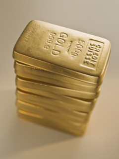Stack of gold bars.