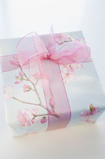Close up of gift.