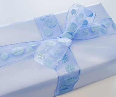 Close up of gift.