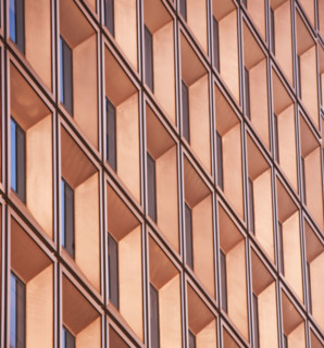 Low angle view of high rise, New York City, New York, United States. Date : 2008