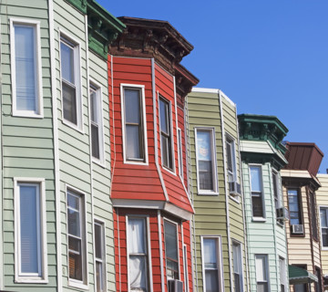 Row houses, Brooklyn, New York, United States. Date : 2008