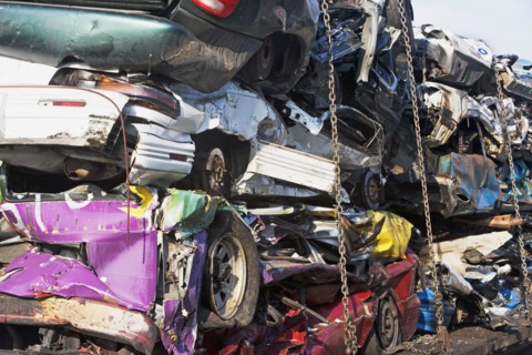 crushed old cars. Date : 2008