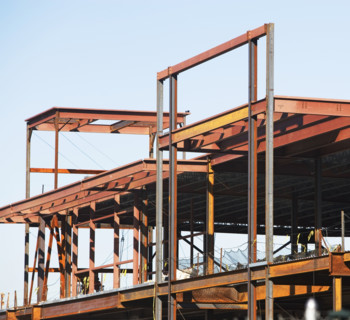 Commercial construction site, New York City, New York, United States. Date : 2008