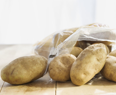 Close up of potatoes. Date : 2008
