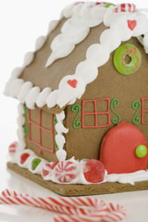Close up of gingerbread house. Date : 2008