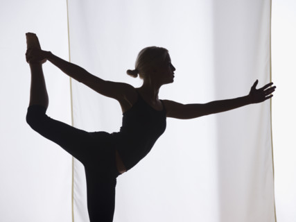 Woman practicing yoga. Date : 2008