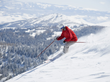 Man skiing downhill. Date : 2008