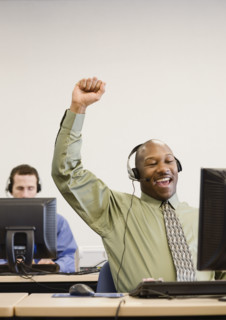 African businessman cheering. Date : 2008
