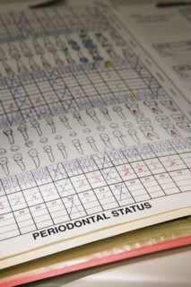 Close up of dental chart. Date : 2008