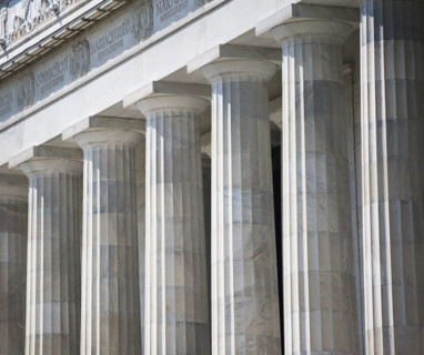 Row of stone columns, Washington DC, United States. Date : 2008
