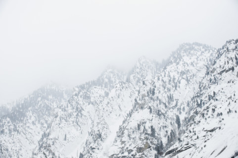Snow covered mountains, Wasatch Mountains, Utah, United States. Date : 2008