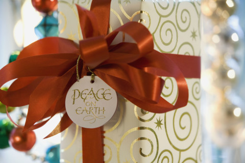 Close up of Christmas gift. Date : 2008