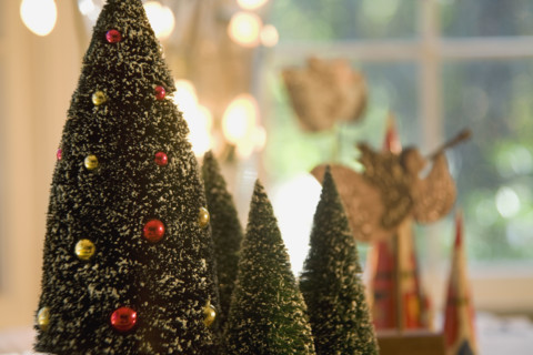 Close up of Christmas decorations. Date : 2008