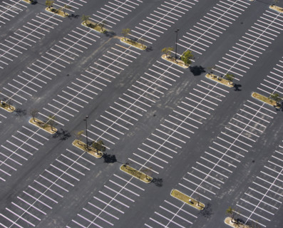 aerial view of parking lot, spaces. Date : 2008