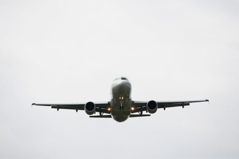 Low angle view of airplane. Date : 2008