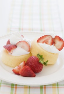 Fresh strawberry shortcake. Date : 2008