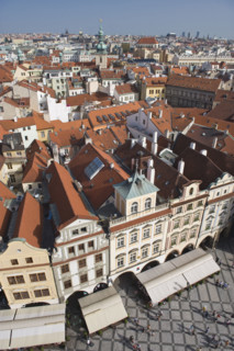 High angle view of city.