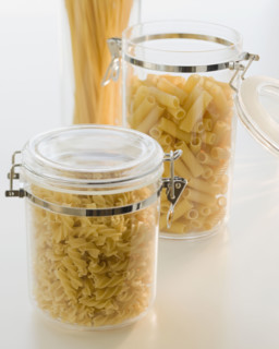 Containers of pasta.