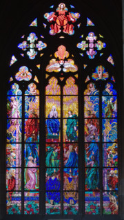 Interior view of cathedral window.