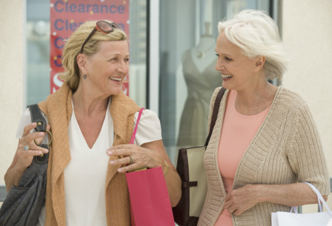 Senior woman shopping.