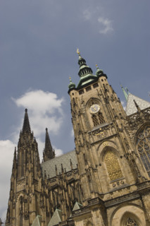 Low angle view of historical cathedral.