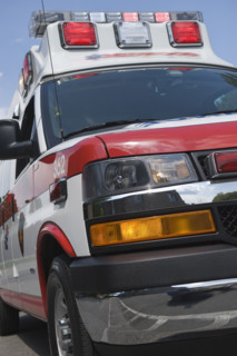 Front view of ambulance.