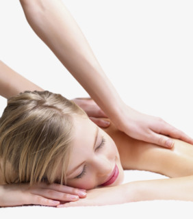 Young woman getting massage. Date : 2008