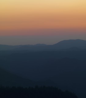 View of sunset over mountain range. Date : 2008